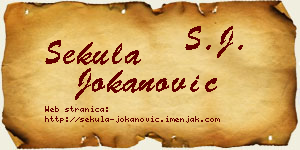 Sekula Jokanović vizit kartica